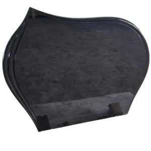 Black Granite Teardrop-Edge Headstone