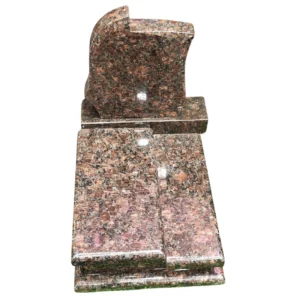 Polished Brown Granite Book-Style Memorial
